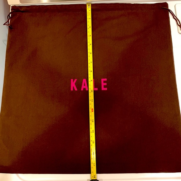 KALE BROWN AND PINK DUSTER BAG WITH CINCH TIE CLOSURE FOR SHOES,BOOTS OR BAGS - Picture 5 of 5
